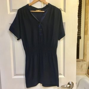 SUNNER navy blue silk dress size xs - retail $178